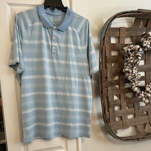 Oakley Light Blue Striped Men's Polo Shirt